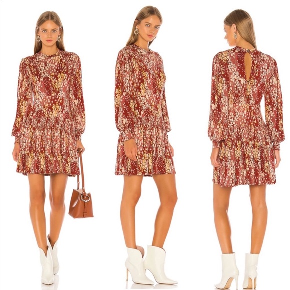 Free People Heartbeats Red Mini Dress Rust Boho - Picture 3 of 14